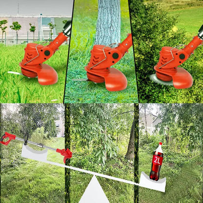 Cordless Electric Weed Trimmer  3-Blade Stringless Grass Cutter for Precision Edging
