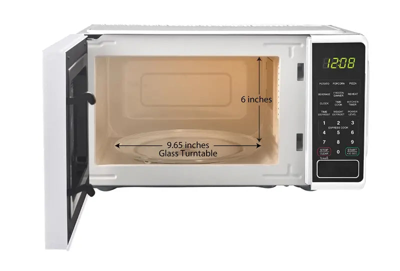 Mainstays 0.7 Cu. Ft. Countertop Microwave Oven  700-Watt, Compact White Appliance with Simple Controls