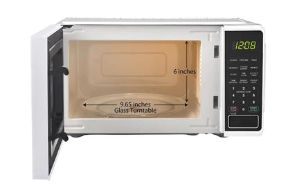 Mainstays 0.7 Cu. Ft. Countertop Microwave Oven  700-Watt, Compact White Appliance with Simple Controls
