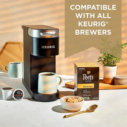Peet’s Decaf House Blend K-Cup Pods  Dark Roast, 88-Count (4 x 22-Pack) for Smooth, Caffeine-Free Brewing