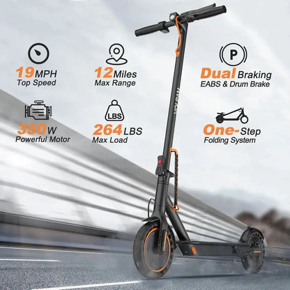 High-Performance Electric Scooter  350W/500W Dual Power Modes, Solid Tires, Dual Braking, Extended Range Options