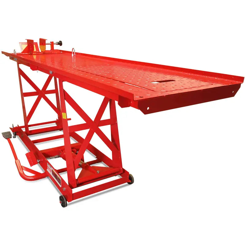 Heavy-Duty Hydraulic Motorcycle Lift Table  1,000-Pound Capacity, Extra-Long Platform