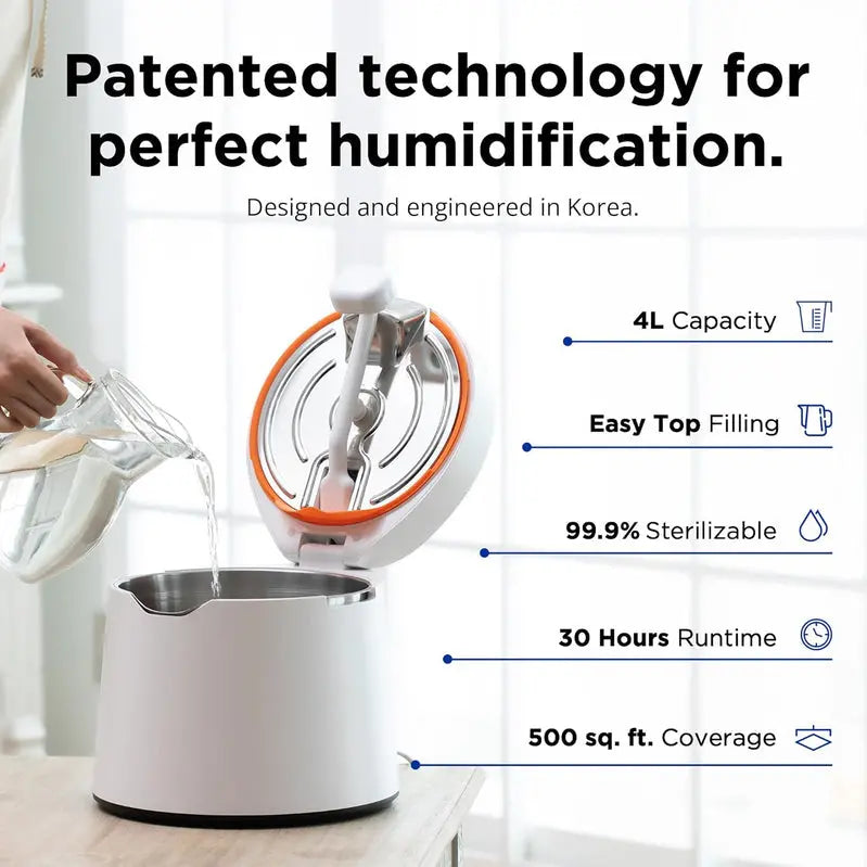 Carepod 31S Ultrasonic Humidifier  4-Liter Stainless Steel Tank, Quiet Filter-Free Operation