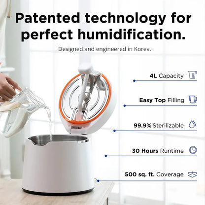 Carepod 31S Ultrasonic Humidifier  4-Liter Stainless Steel Tank, Quiet Filter-Free Operation