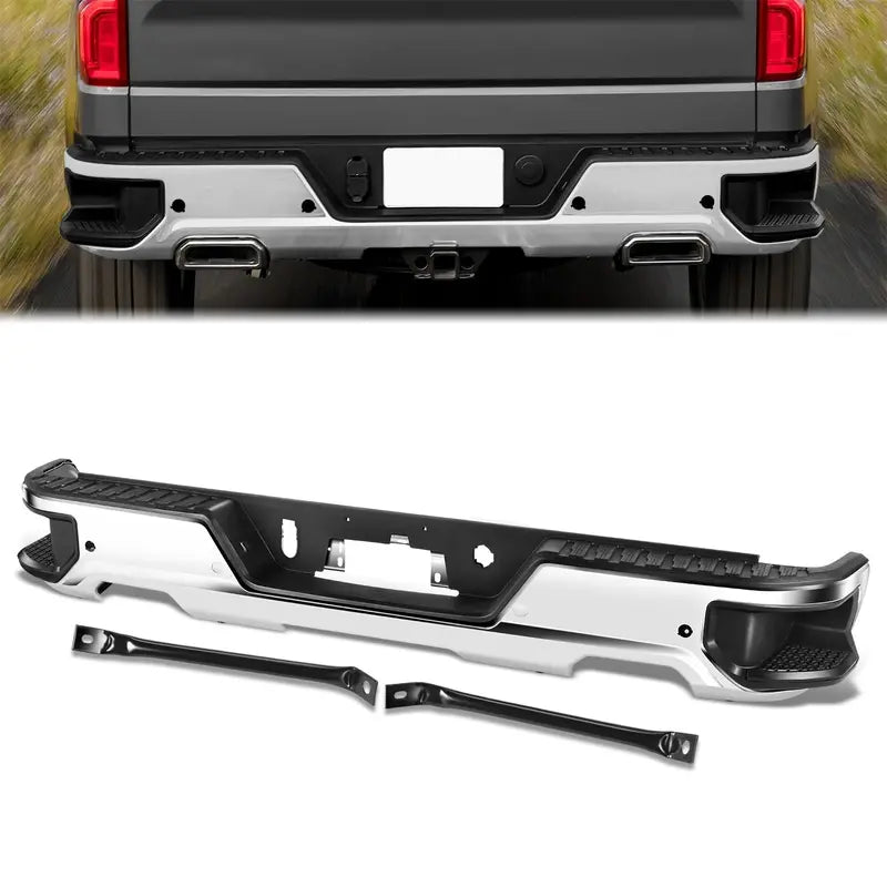 Chevrolet/GMC Silverado & Sierra 1500 Rear Bumper  Exhaust Cutouts + Parking Sensor Holes (20192023)
