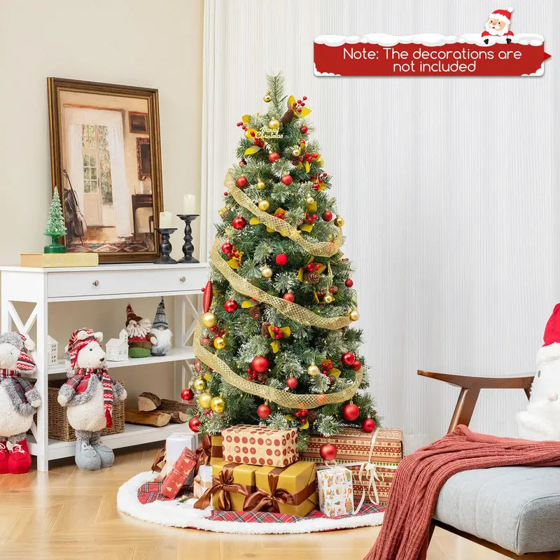 5-Foot Pre-Lit Artificial Christmas Tree  Compact Lighted Xmas Tree with 453 PVC & Pine Needle Tips