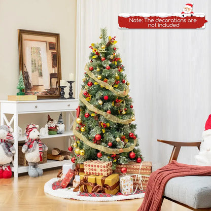 5-Foot Pre-Lit Artificial Christmas Tree  Compact Lighted Xmas Tree with 453 PVC & Pine Needle Tips