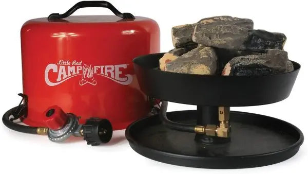 Camco Little Red Portable Propane Fire Pit — 65,000 BTU, 11.25″ Fire Tray, Camp & Patio Ready, Wind-Resistant Design