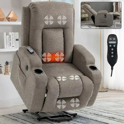 La-Z-Boy Power Lift Recliner with Single-Motor Massage, Heating, and USB Port