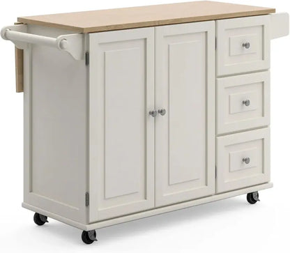 Homestyles Dolly Madison Mobile Kitchen Island  Drop-Leaf Breakfast Bar with Casters