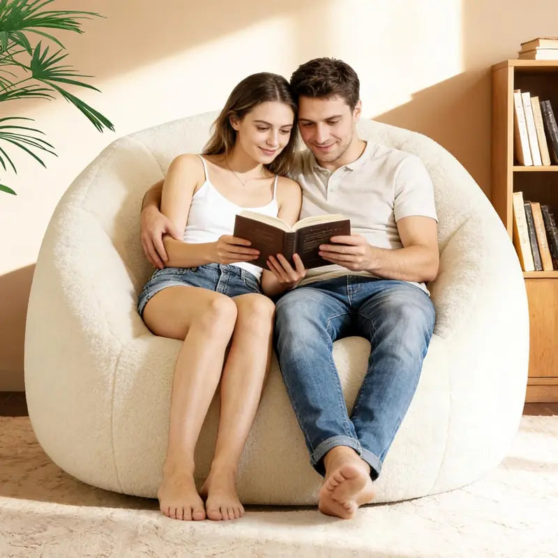 Comfy Oversized Bean Bag Chair  Giant Loveseat-Style Floor Seating for Adults & Kids