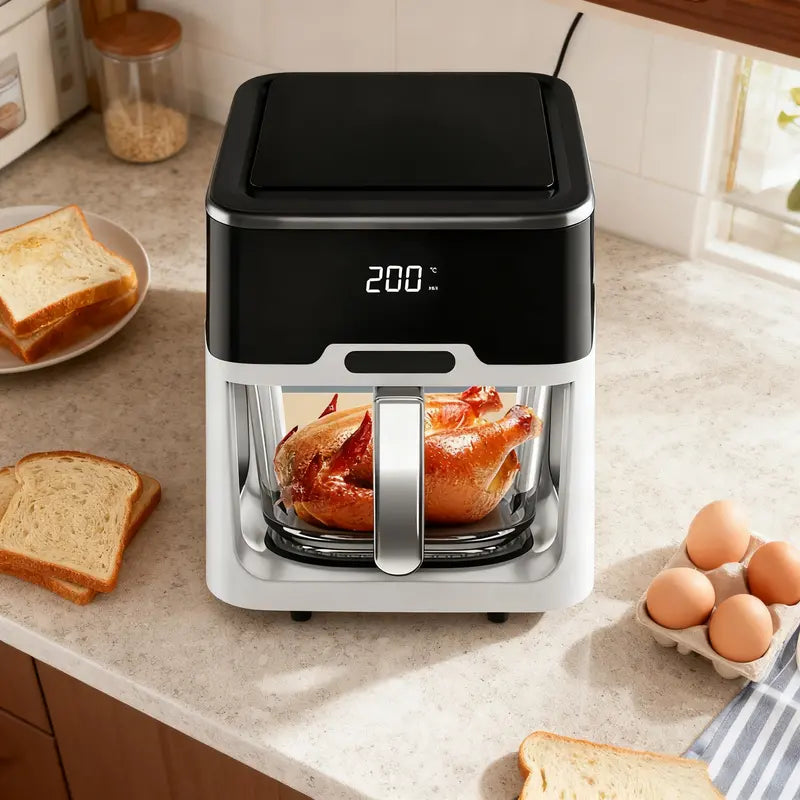 5L Voice-Activated & Touch-Controlled Air Fryer  Sleek White Finish