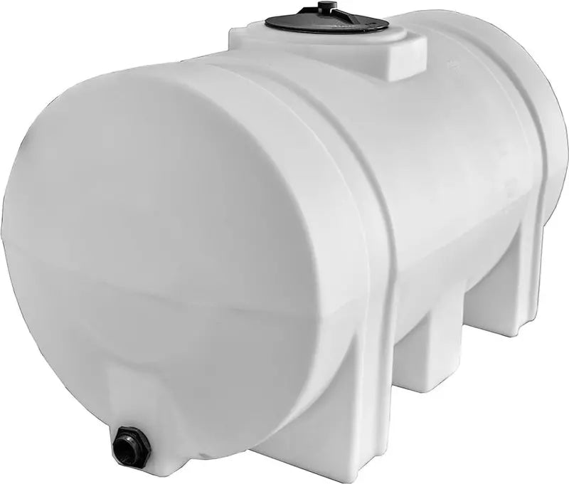 550-Gallon Horizontal Polyethylene Water Tank  USA-Made, Rustproof Reservoir with Legs for Potable & Non-Flammable Liquids