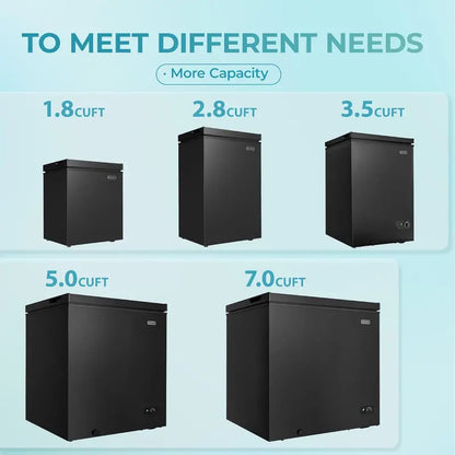 EUHOMY 3.5 Cu. Ft Chest Freezer — Compact Deep Freezer with Removable Basket, 7-Level Thermostat, Energy-Efficient Design