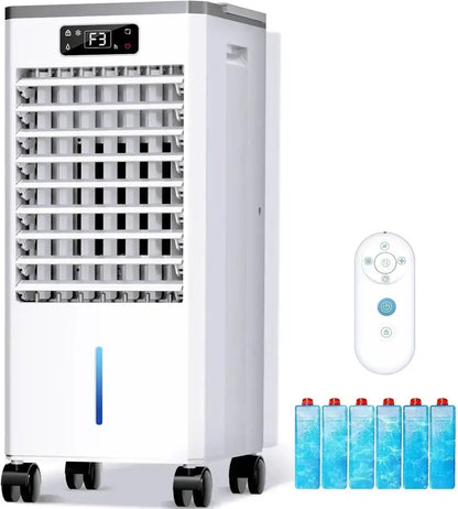 Windowless Evaporative Air Cooler  Portable 3-Mode, 3-Speed Cooler with 12-Hour Timer
