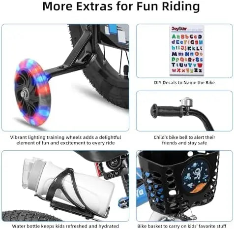JOYSTAR Kids’ Bicycles 12-20 Inch with Light-Up Training Wheels  Ages 3-12, Multiple Colors