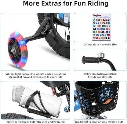 JOYSTAR Kids’ Bicycles 12-20 Inch with Light-Up Training Wheels  Ages 3-12, Multiple Colors