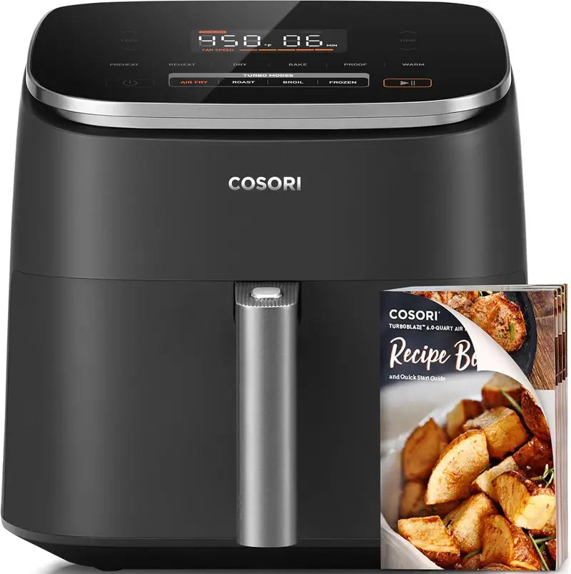 COSORI Compact 6-Quart 9-in-1 Air Fryer  Turbo-Speed Performance with Even Heat Distribution