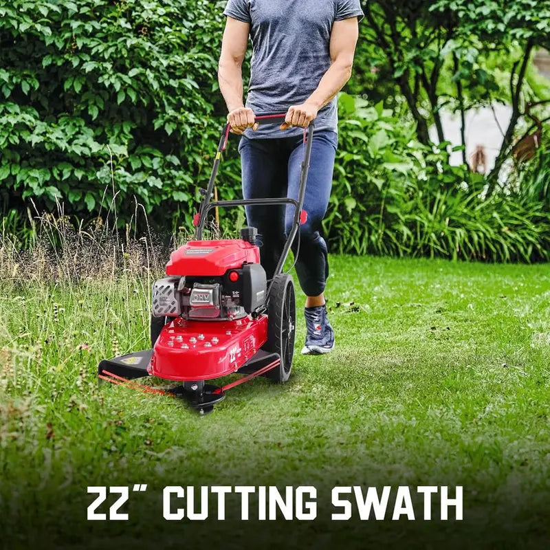 DB6222 Gas-Powered String Trimmer  22-Inch Walk-Behind Model with High Wheels