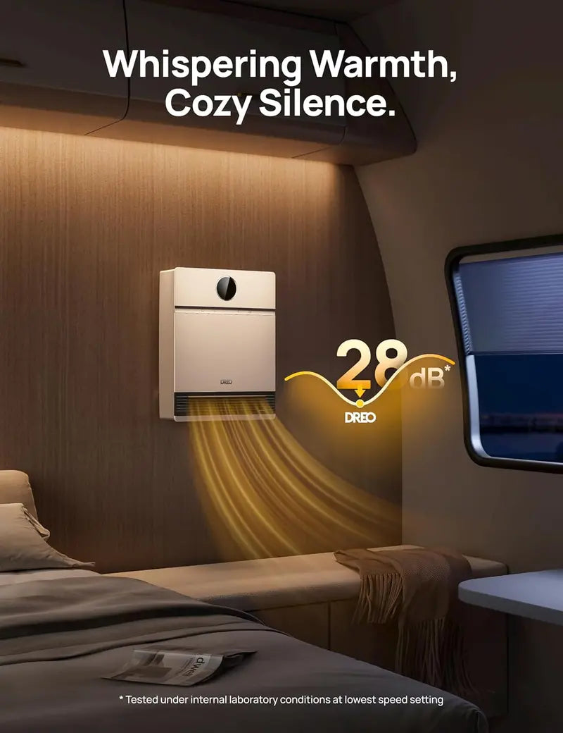 Dreo Smart Wall-Mounted PTC Heater | IP24-Rated Space Heater with 30° Oscillation, Alexa Compatibility, Remote, 24H Timer & Easy Installation for Bedrooms or Offices