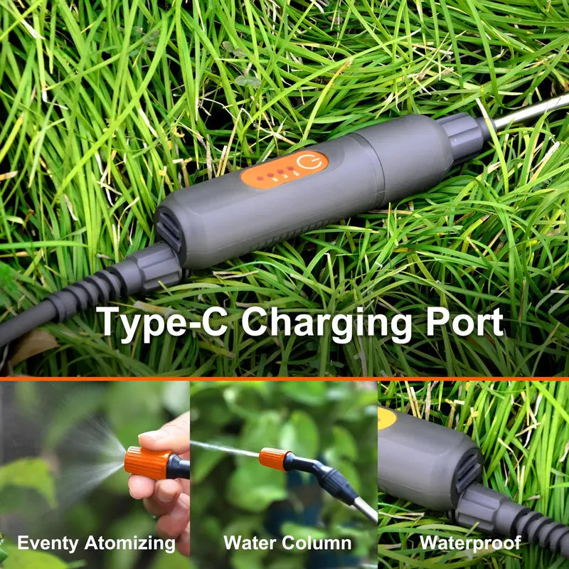 1-Gallon USB-C Rechargeable Electric Garden Sprayer  Telescoping Wand, 4000mAh High-Capacity Battery