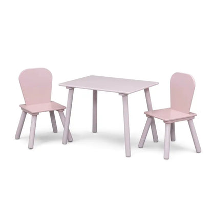 Delta Children Pink Toddler Playroom Set: Table, 2 Chairs & 6-Bin Organizer with Stickers