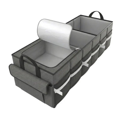 Collapsible Trunk Organizer for Cars Featuring a Leak-Proof Cooler Section