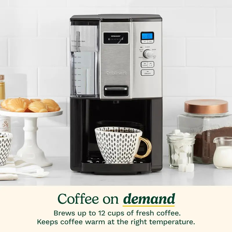 Cuisinart DCC-3000P1 12-Cup Programmable Drip Coffee Maker  Sleek Black Design