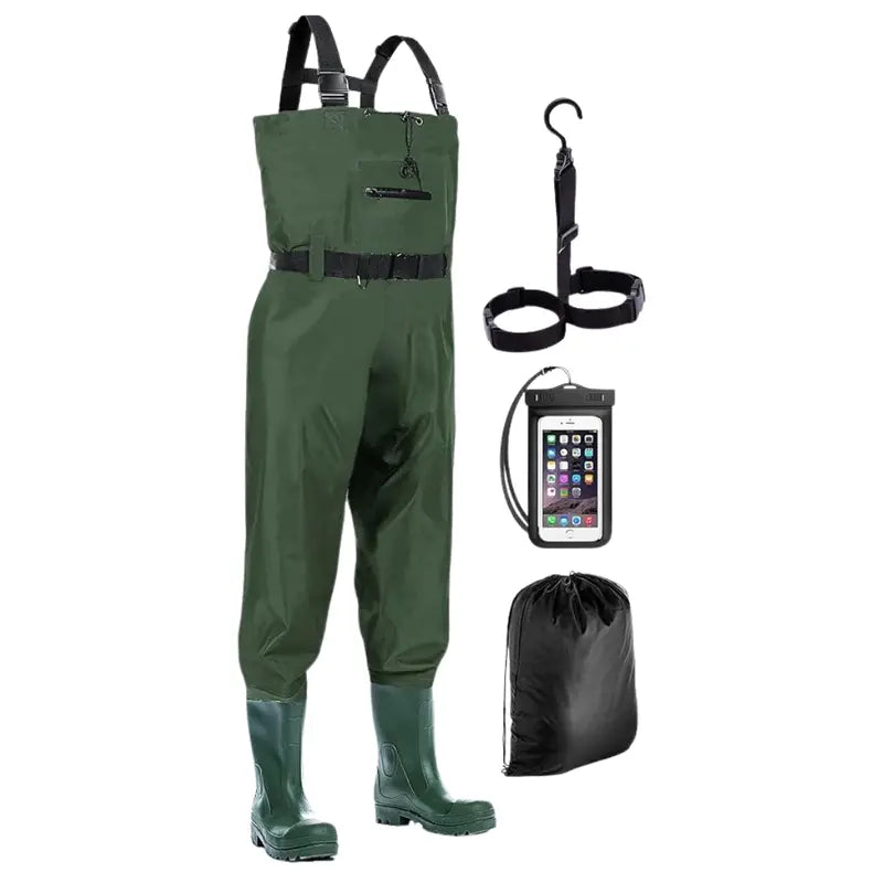 Nylon Fishing & Hunting Chest Waders with Waterproof Boot Integration