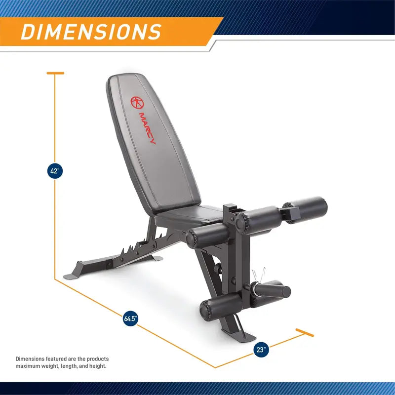 Marcy 6-Position Adjustable Utility Bench with High-Density Foam Padding and Durable Steel Frame