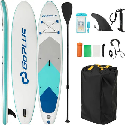 11-Foot All-in-One Inflatable Stand-Up Paddle Board  Features Waterproof Phone Pouch