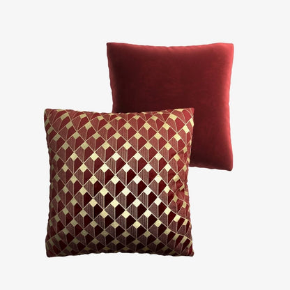 Coussin en velours bordeaux 45x45cm
