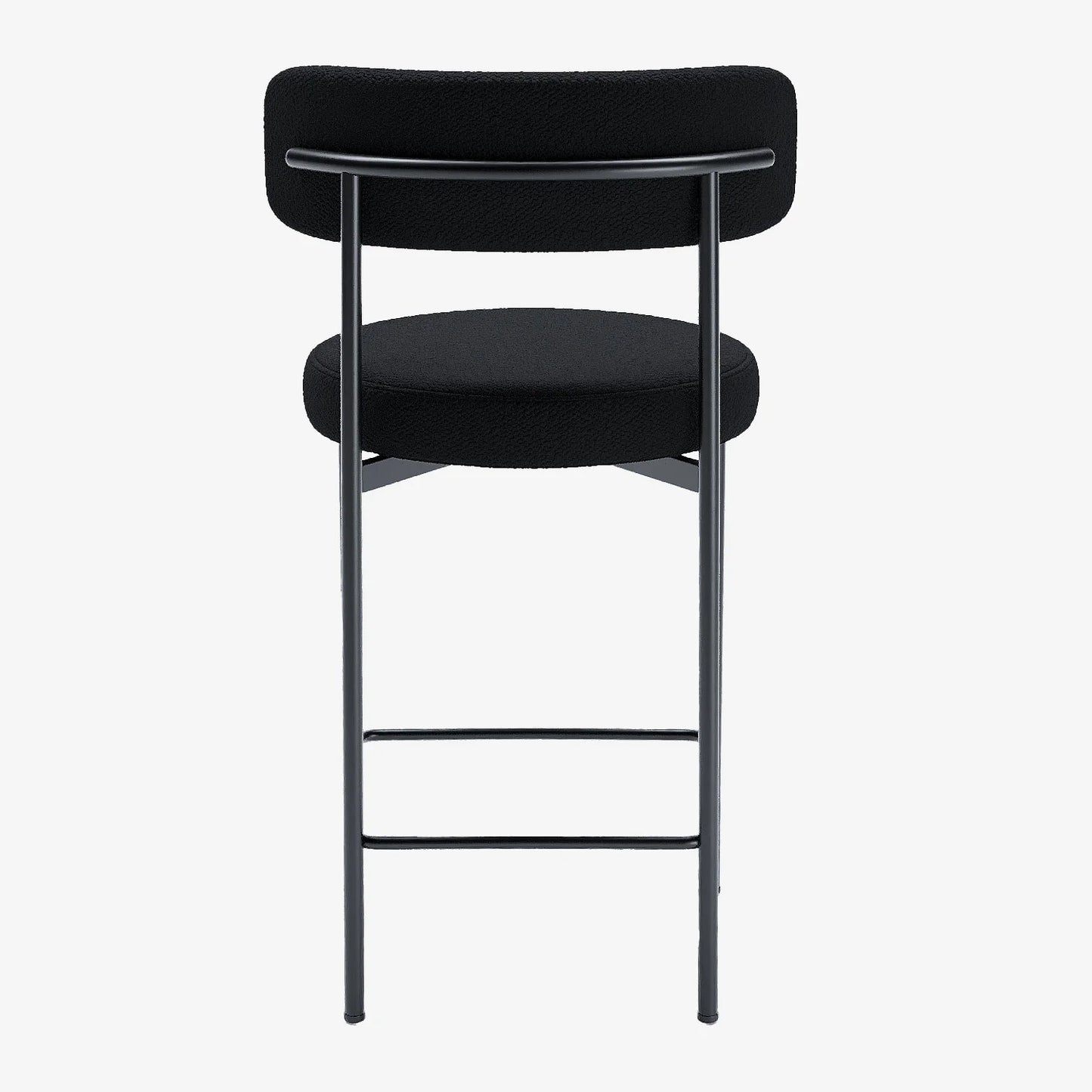 Lot de 2 tabourets de bar bouclette gris anthracite Agathe