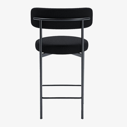 Lot de 2 tabourets de bar bouclette gris anthracite Agathe