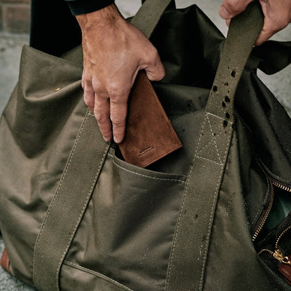 Suede Passport Wallet - Tobacco Brown