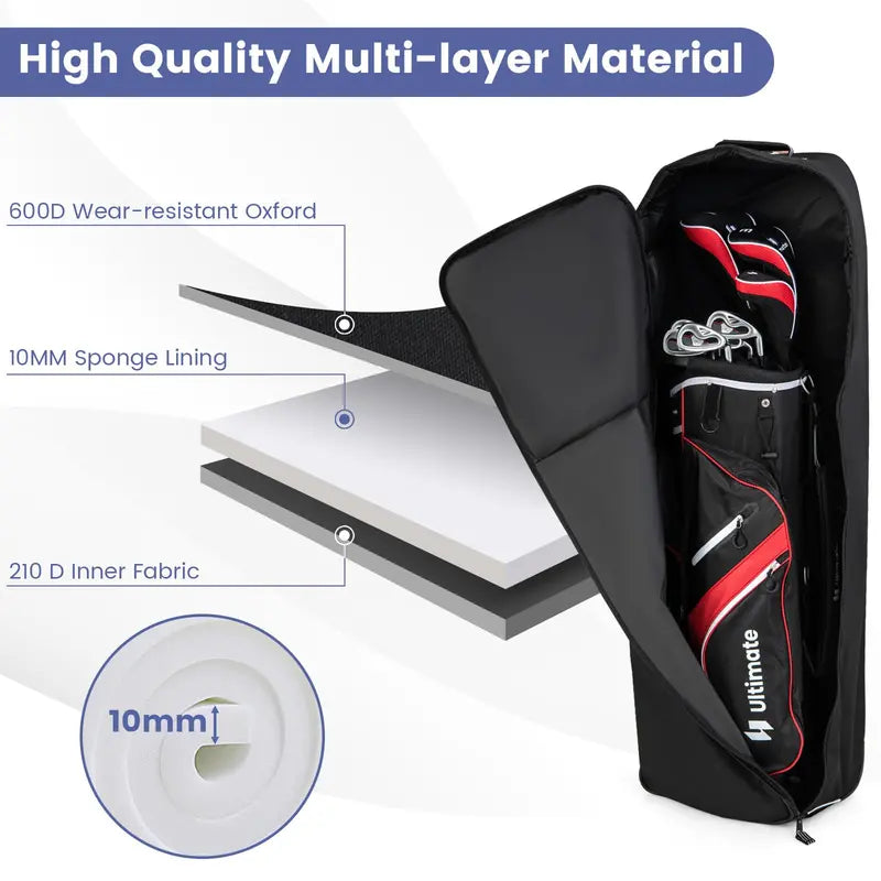 Wheeled Golf Travel Bag with Triple Pull Handles for Easy Transport