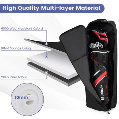 Wheeled Golf Travel Bag with Triple Pull Handles for Easy Transport