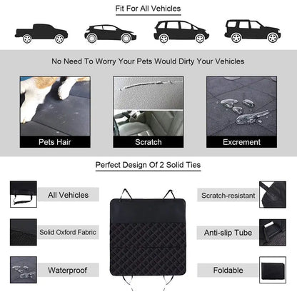 Waterproof Pet Car Seat Cover with Non-Slip Rubber Backing