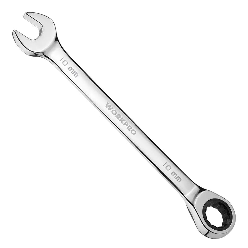 WORKPRO Multi-Size Ratcheting Wrench Set  SAE & Metric, Chrome Vanadium Construction