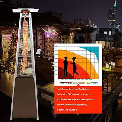 Dual Pyramid Propane Patio Heater Set  42,000 BTU Standing Tower Outdoor Heaters
