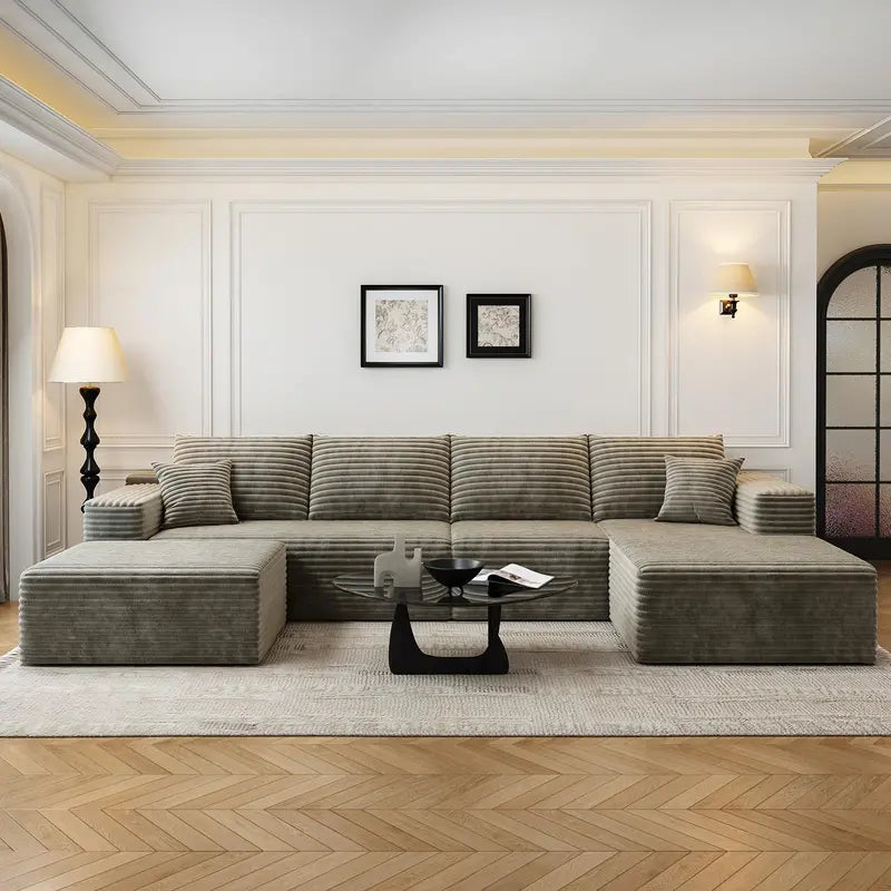 Cloud Modular L-Shaped Sectional Sofa  107.5-Inch Minimalist Corner Lounge with Deep Seating