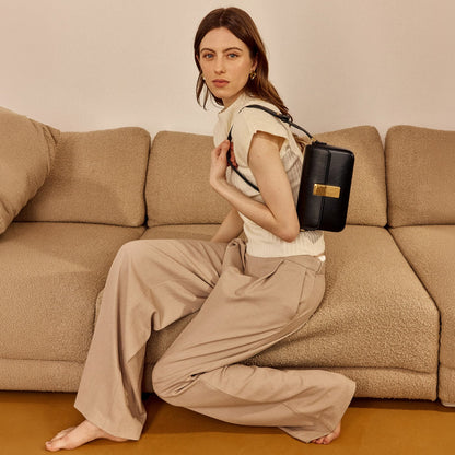 Monceau Baguette - Cuir Box Noir