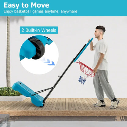 Poolside Outdoor Basketball Hoop with 3.84.4 FT Height Adjustment