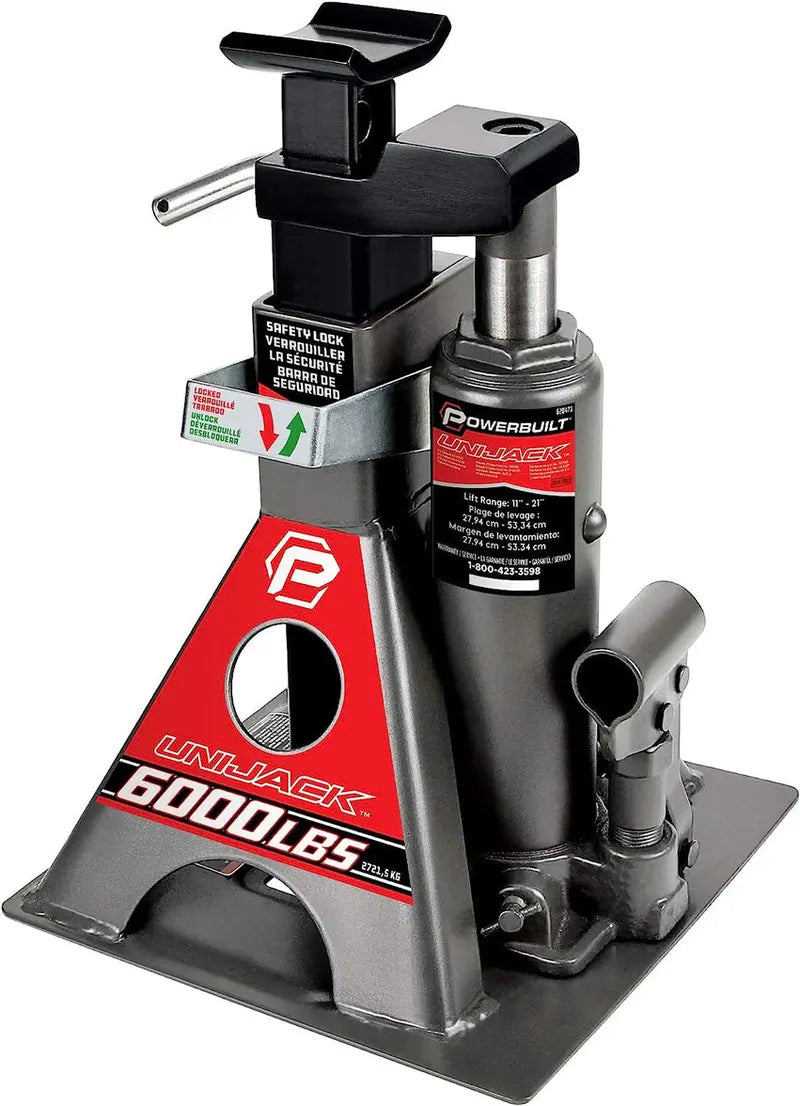Powerbuilt 3-Ton All-in-One Bottle Jack with Integrated Jack Stands  6000 lb Total Load Capacity