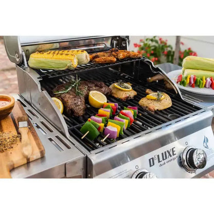 Nexgrill 2-Burner Red Propane Grill  Stainless Steel, 28,000 BTU, Space-Saving Outdoor Cooking Station
