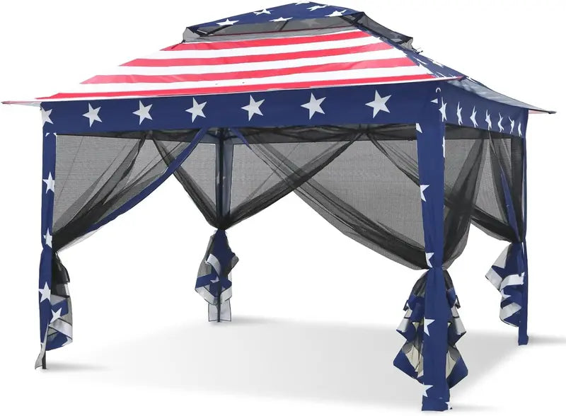 COOS BAY 11′ x 11′ Instant Gazebo: UPF 50+ Water-Resistant Canopy with Integrated Mesh Netting, Quick-Deploy Design, and 121 Sq Ft Coverage