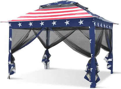 COOS BAY 11′ x 11′ Instant Gazebo: UPF 50+ Water-Resistant Canopy with Integrated Mesh Netting, Quick-Deploy Design, and 121 Sq Ft Coverage