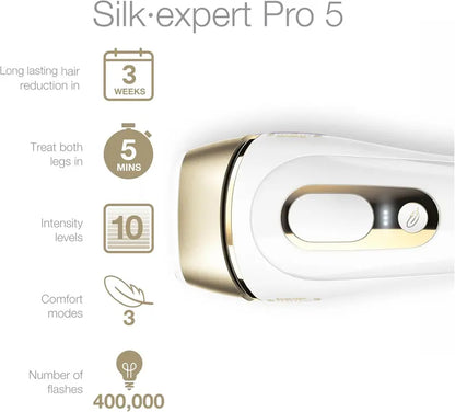 Braun Silk·expert Pro 5 IPL Hair Removal Device  Gentle, Long-Lasting, Full-Body Solution for Women & Men