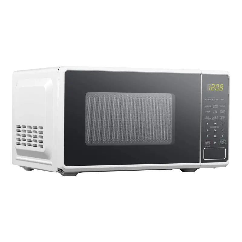 Mainstays 0.7 Cu. Ft. Countertop Microwave Oven  700-Watt, Compact White Appliance with Simple Controls