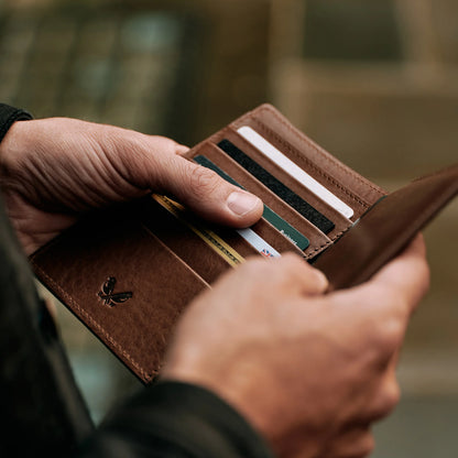 Suede Passport Wallet - Tobacco Brown